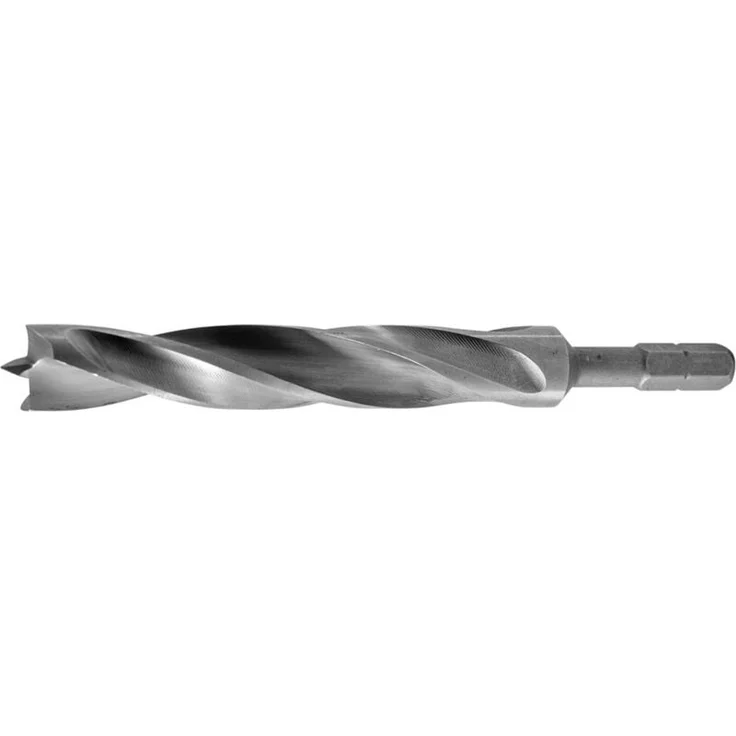 Forum Bit-Holzspiralbohrer cva 6-kant, 10 mm mit Zentrierspitze und 2 VorSchneidern aus 100Cr6-Stahl