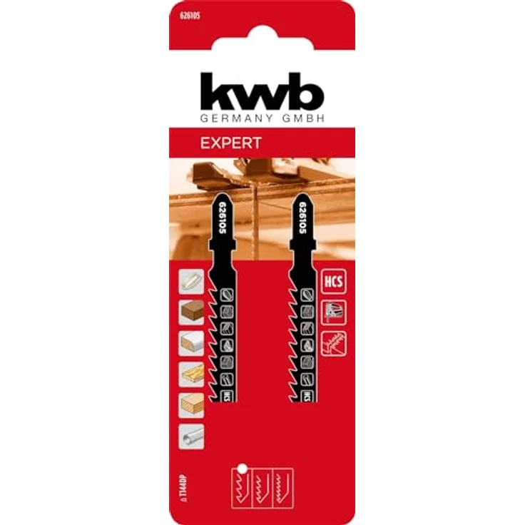 kwb 2x Stichsägeblätter für Holz, extra grob, 100 mm, geeignet für Hartholz, Weichholz und Kunststoffe – Bild 2