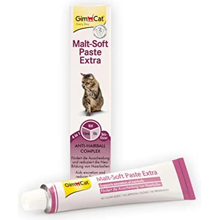 GimCat Malt-Soft Paste Extra - Anti-Hairball Katzensnack fördert Ausscheidung von Haarballen - 1 Tube (1 x 50 g) – Bild 1
