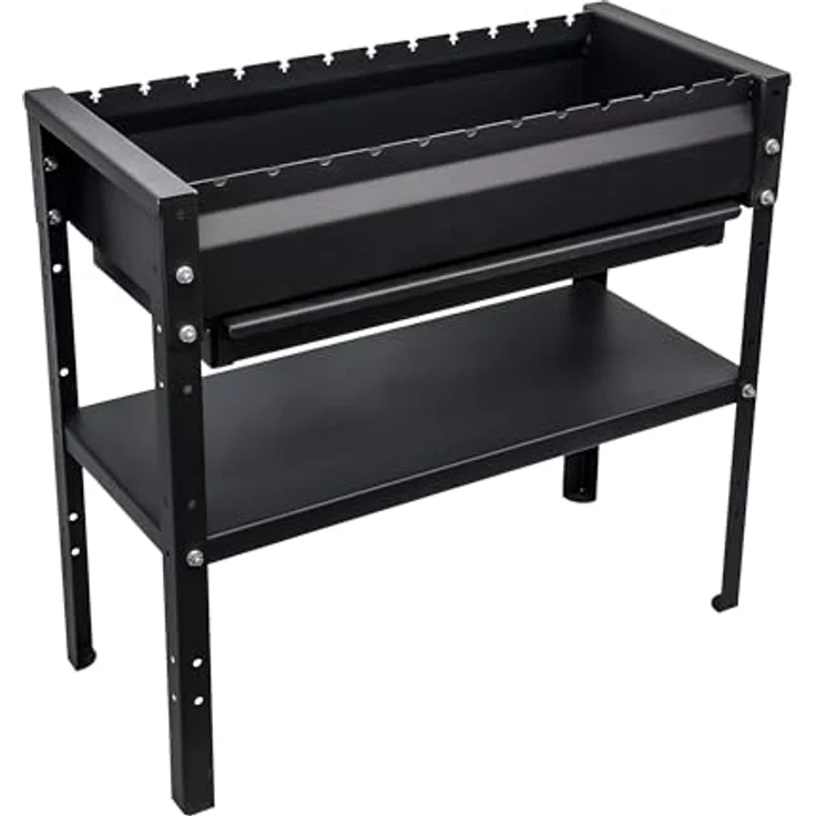 Kvota Mangal Grill 80 cm, Holzkohlegrill aus 2 mm Stahl, höhenverstellbare Ablage, 12 manuell drehbare Spießauflagen, Ascheschublade, inkl. Zange & Schürhaken – Bild 1