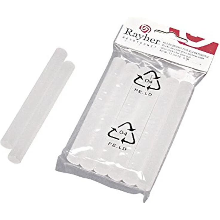 Rayher Klebesticks, Ø 7mm / 100 mm für Mini-Heißklebepistole, lösungsmittelfrei, 10 x 0,7 cm, SB-Btl 6 Stück – Bild 2