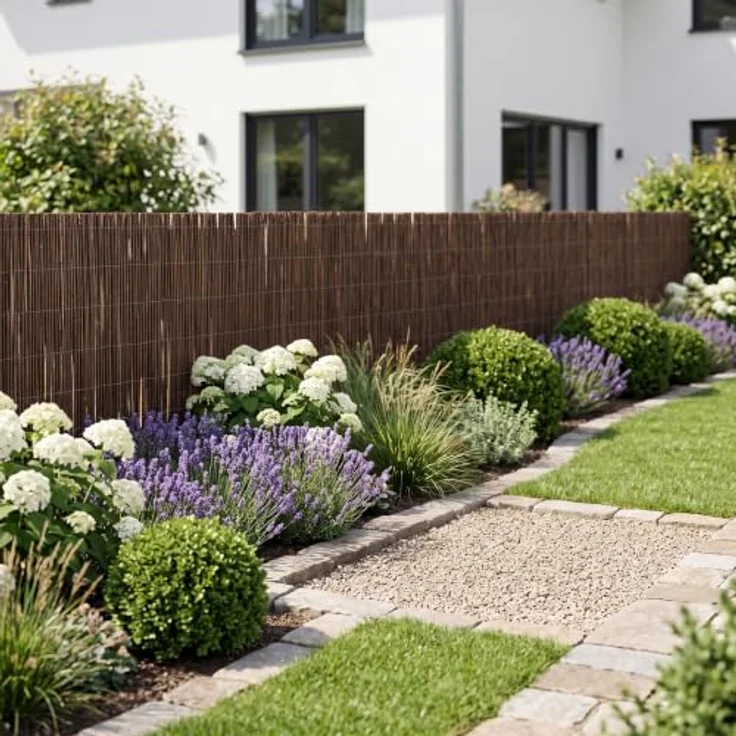 casa.pro Weidenmatte Hyssna 120 x 500 cm, Natürlicher Sichtschutz für Gartenzaun und Balkon, Pflegeleicht und robust – Bild 5