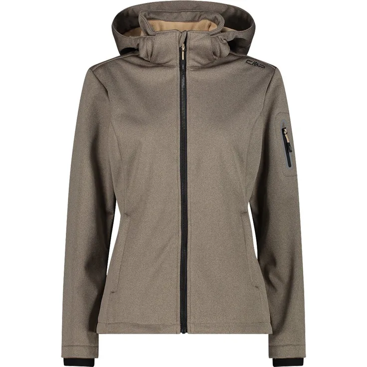 CMP Damen Softshelljacke mit Innenfleece Zip Hood, atmungsaktiv, winddicht, wasserabweisend