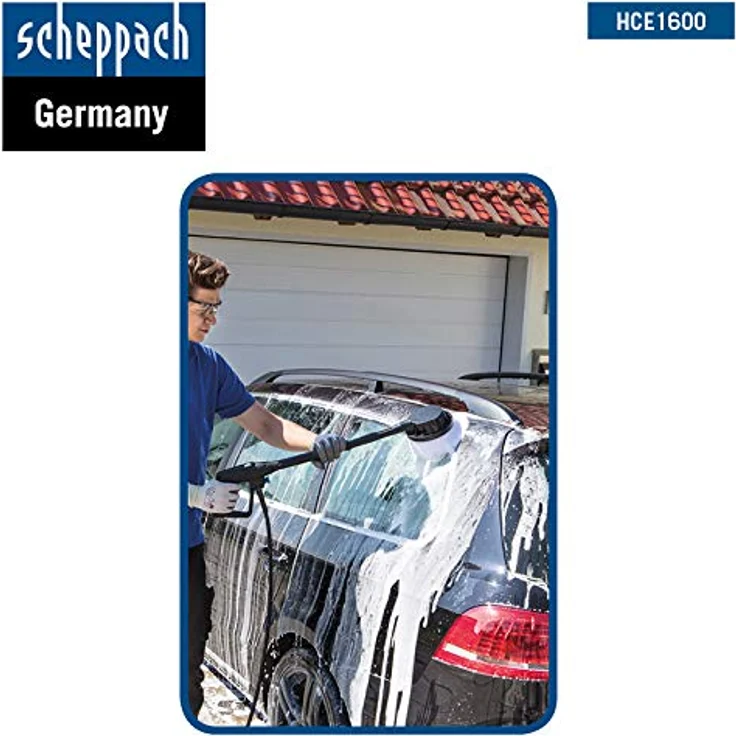 Scheppach Hochdruckreiniger HCE 1600, 1600 W Motor mit 135 Bar, inkl. 9-tlg. Zubehörset für vielseitige Anwendungen – Bild 7