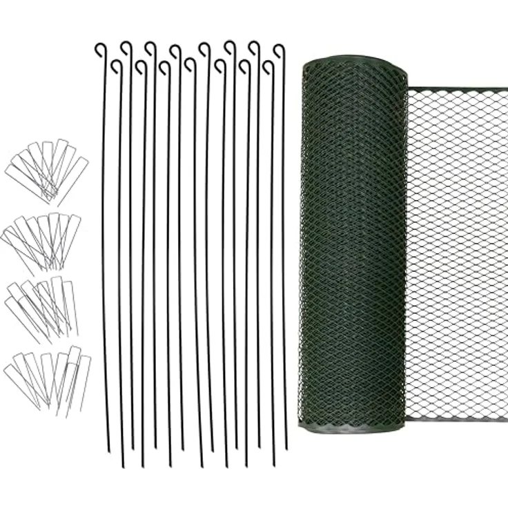 Kerbl Hobbyfarming Universalzaun MultiFence, Geflügelzaun 25m x 90cm aus robustem Kunststoff, flexibler mobiler Zaun für Hühner und Kleintiere, schnelle Installation, grün – Bild 1