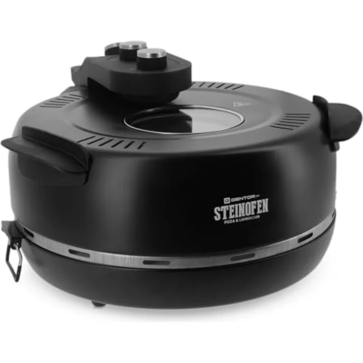 GENTOR Pizzaofen GENTOR Pizzamaker 1600W 220-240V Elektrisch, bis 420 Grad, 1 feuerfester Keramiksteinboden, Mini Pizzaofen - Weiß – Bild 2
