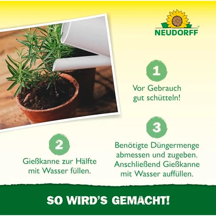 Neudorff Azet Kräuterdünger Bio, 250ml für 50L Gießwasser, 100 % organisch und vegan, mit Dosierbecher für schnelles Wachstum aromatischer Kräuter – Bild 5