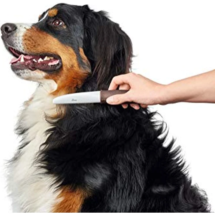 HUNTER SPA Pflegekamm mit rotierenden Zinken, zur Pflege von Deckhaar und Unterwolle, 19,0 x 4,0 cm, M, grau / braun – Bild 4