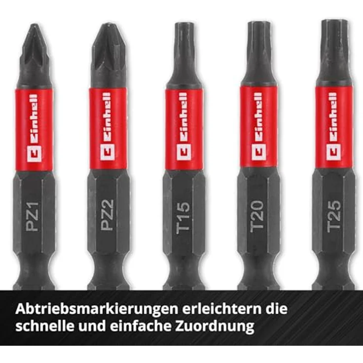 Einhell Impact-Bit-Set, 10-tlg. mit 50-mm-Bits aus S2-Stahl und Karabinerhaken für mobile Anwendungen – Bild 3