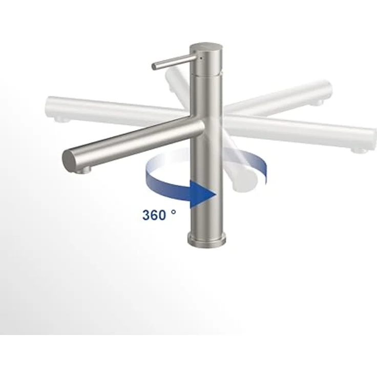 Villeroy & Boch Como Sky 927800LC, Hochdruck Küchenarmatur aus massivem Edelstahl, matt, schwenkbar 360° – Bild 4