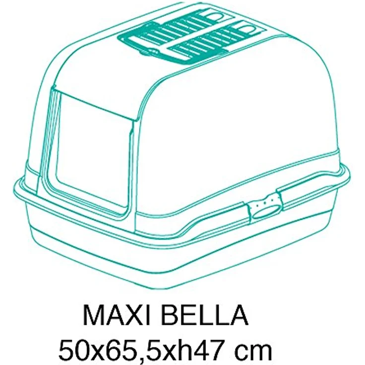 Katzentoilette mit Deckel, Katzenklo gloße Katzen, mit zwei Aktivkohlefiltern gegen schlechte Gerüche, Schwingtür und Griff, 50 x 66 x h 47 cm. – Bild 2