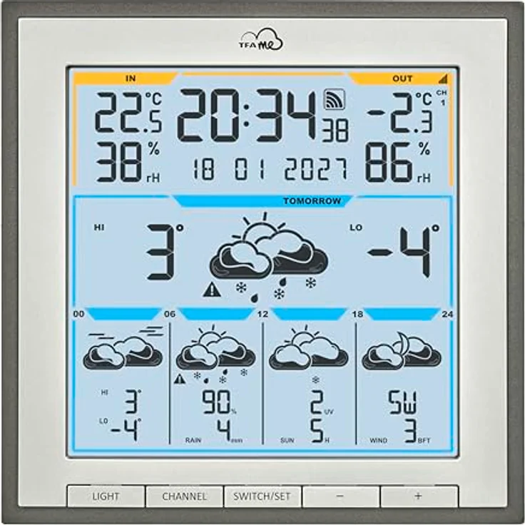 TFA .me ID-08, Wetterstation, Grau mit aktuellen Wetterdaten und kompaktem Design – Bild 5