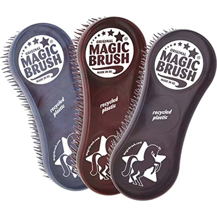 Kerbl Fellbürste MagicBrush Bürstenset Wildberry Recycled, 3er Set Beerentöne, aus recyceltem Kunststoff – Bild 2