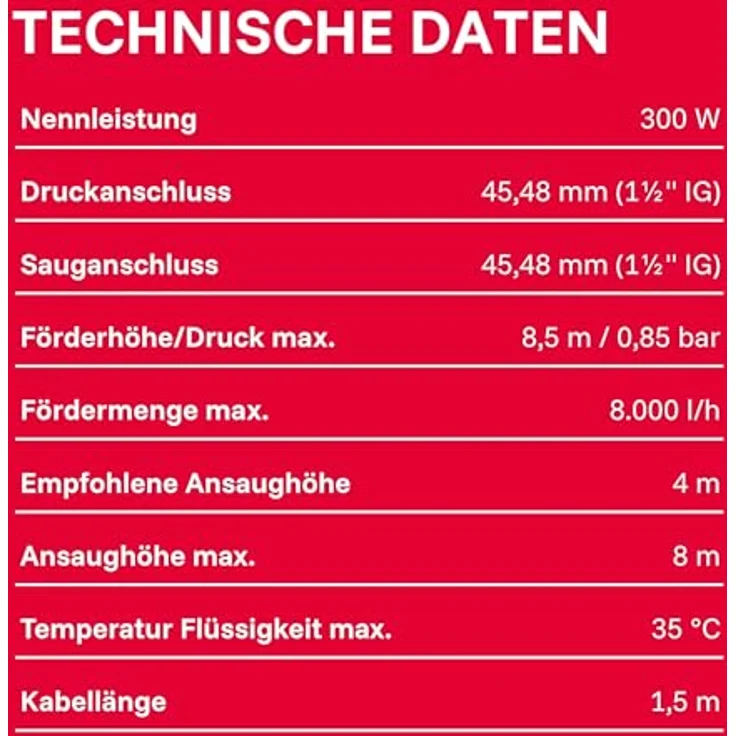 T.I.P. SPP 300 F Poolpumpe 8000 l-h 8.5m Gartenpumpe – Bild 12