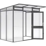 KGT Gewächshaus Santini II - small, 233 x 155 cm, Kunststoffwände 16 mm, anthrazit-grau, modernes Pultdach, 2 Aufstellfenster, hohe Schneelast