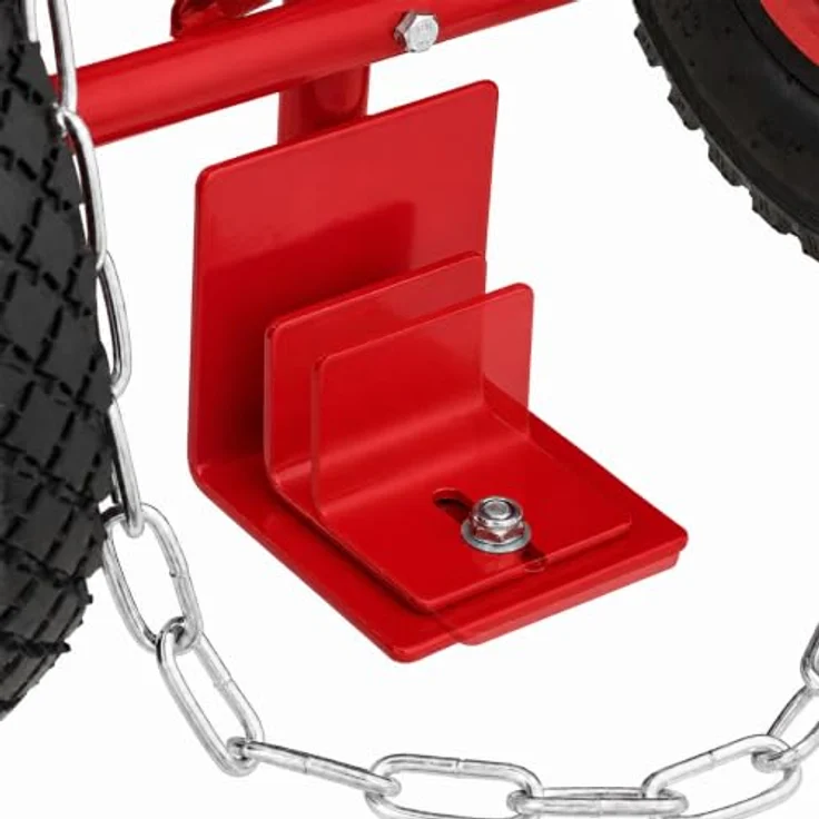 relaxdays Sackkarre Transportwagen für Gasflaschen, rot – Stabiler Gasflaschenhalter mit Sicherungskette und Halterung für Brennstab, Traglast 15 kg – Bild 6