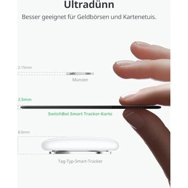SwitchBot Geldbörsen Tracker Karte, Smart AirTag Karte kompatibel mit Apple Find My(iOS NUR), bis zu 3 Jahre Batterielaufzeit, Wasserdicht – Bild 5