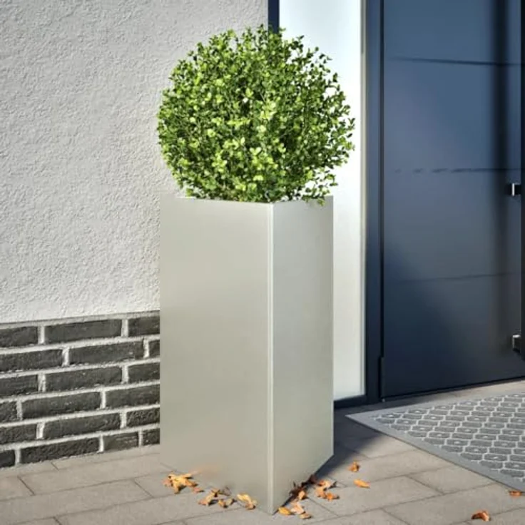 vidaXL Pflanzkübel 2 STK. Dreieckig 50x43x75 cm Edelstahl, rostbeständig und stabil, für Garten und Terrasse geeignet – Bild 2