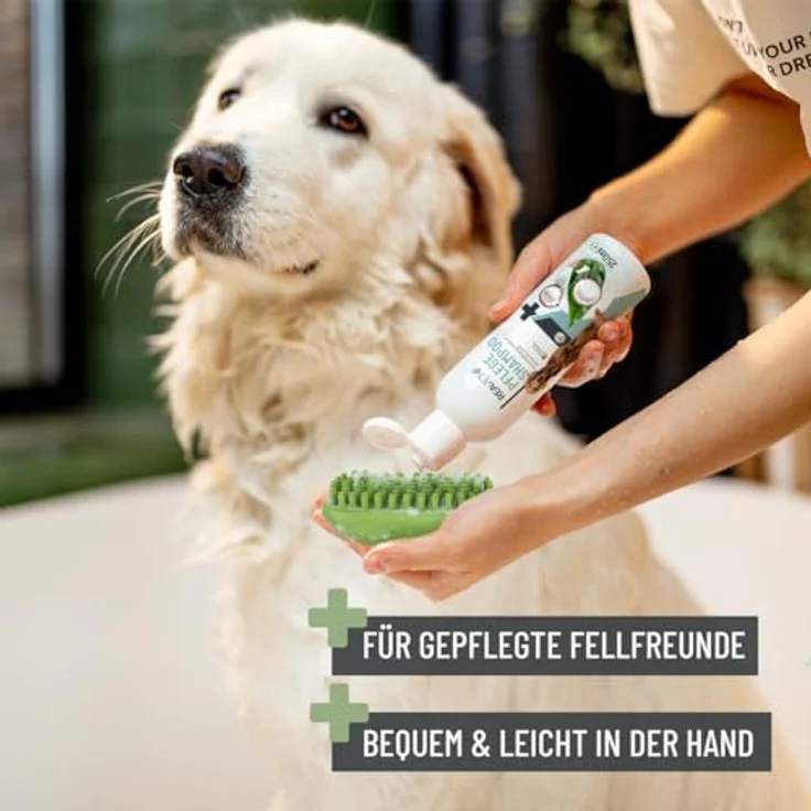 ReaVET Badebürste Gummistriegel für Hunde, Katzen Kurzhaar & Langhaar, mit Massageeffekt - Entfernt loses Deckhaar, Staub & Schmutz I Badestriegel Zum Einmassieren von Hundeshampoo – Bild 5