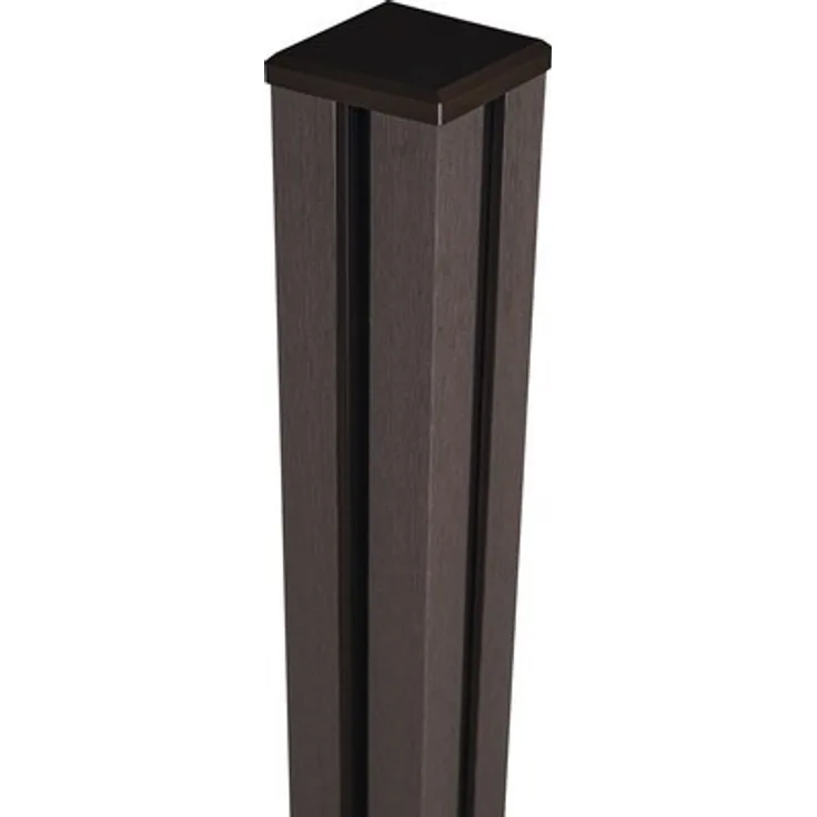 GROEN & JANSSEN Torpfosten GroJa Solid BPC, stahlverstärkt zum Einbetonieren, 10 x 10 x 240 cm, terra