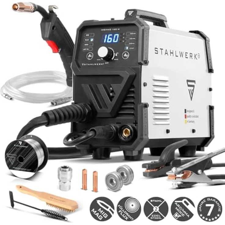 STAHLWERK MIG/MAG-160 M FLUX MMA Lift-TIG, 5-in-1 Schweißgerät mit 160 A, vielseitig einsetzbar für Werkstatt und Montage – Bild 2