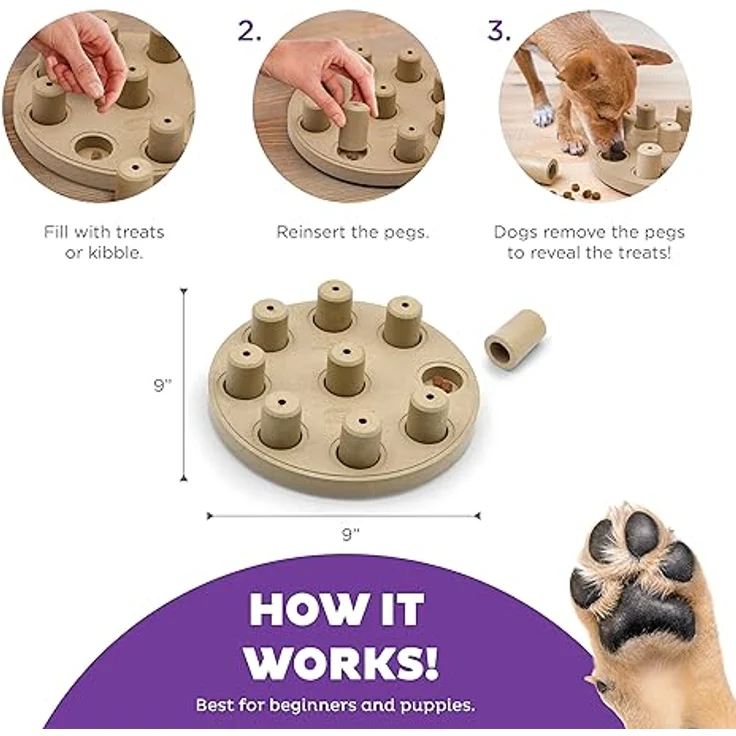 Outward Hound Nina Ottosson by Dog Smart Tan Composite Interactive Treat Puzzle Dog Toy – Bild 4