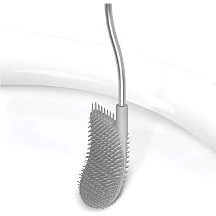 Joseph Joseph Flex Steel - Hygiene-Toilettenbürste aus Silikon mit Wandhalterung, tropffreiem, verstopfungsfreiem Kopf - Weiß – Bild 2