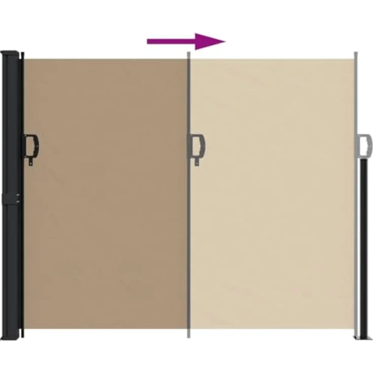 vidaXL Seitenmarkise, Sichtschutz Ausziehbar, Windschutz Sonnenschutz für Garten Balkon Terrasse, Seitenrollo Seitenwandmarkise, Taupe 170x300cm – Bild 5
