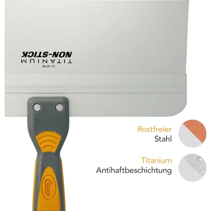 Clauss Spachtel 12" (30,5 cm) | Titanium Bonded Edelstahlklinge mit Antihaftbeschichtung | rutschfester, ergonomischer Griff | ideal als Flächenspachtel – Bild 3