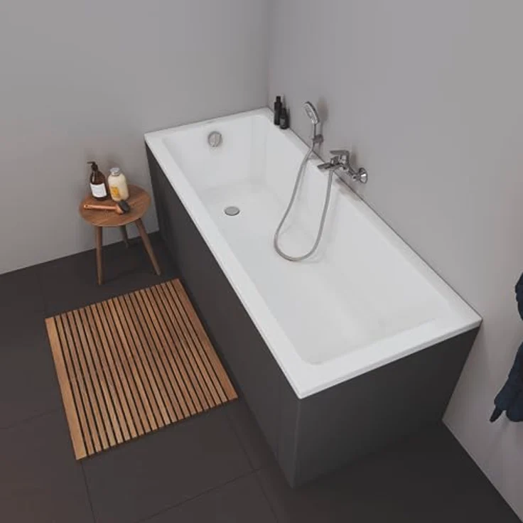 Duravit Badewanne No 1 1, Einbaubadewanne mit Rückenschrägen, weiß, 1800x800mm, 180l – Bild 4