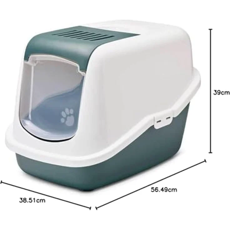 Savic Katzentoilette Nestor grün, Reinigungsfreundliches Design, Aktivkohle-Filter – Bild 2