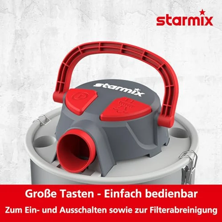 Starmix AV P-15 18V Akku-Aschesauger für Kamin und Feuerstellen, 350 Watt, 15 Liter Volumen, Aluminium-Schlauch – Bild 3