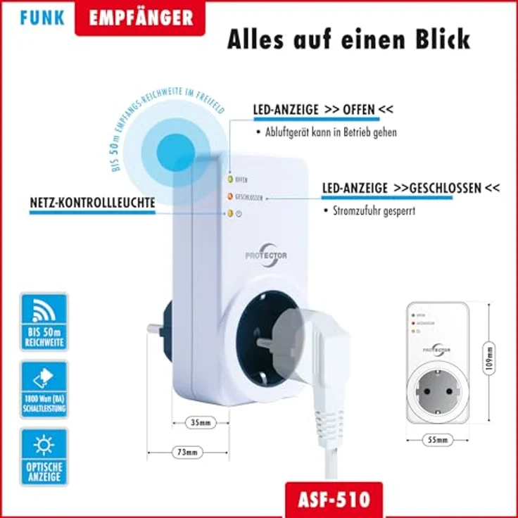Protector ASF-510, Zeitschaltuhr für Abluftsteuerung mit programmierbarem Timer – Bild 7