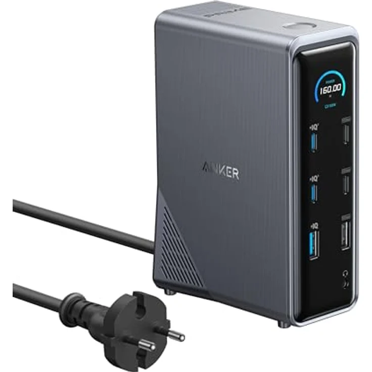 Anker Prime Dockingstation, 14-Port mit 160W Max. Leistung, 10Gbit/s, Dual 4K Displays, für Dell, MacBook - Schwarz – Bild 1