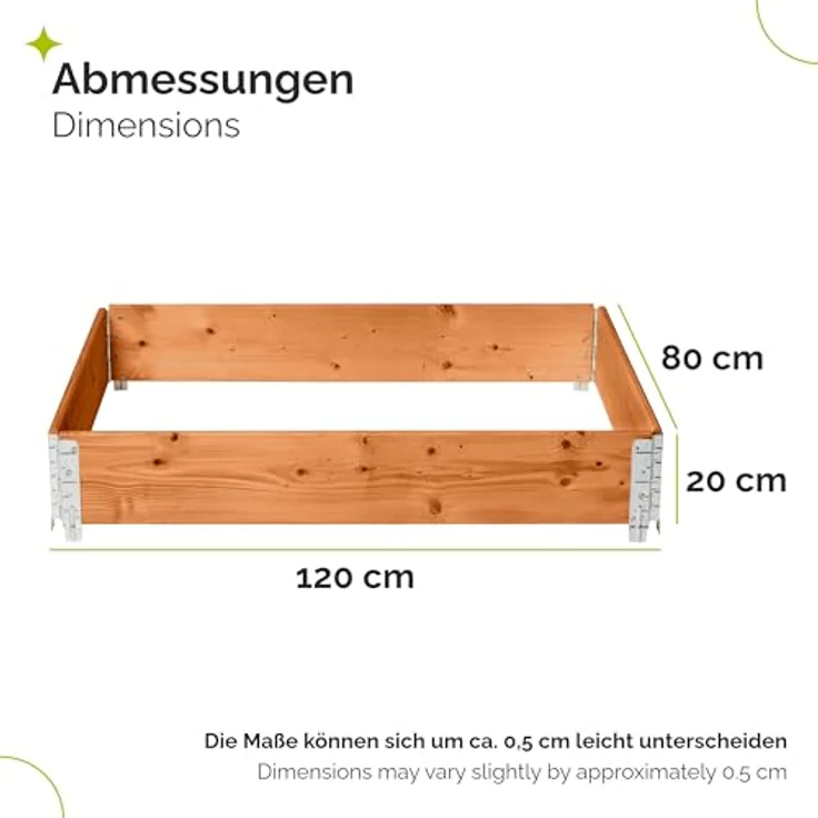 Garronda naturbelassene Hochbeete Palettenrahmen 120x80x20 cm 3 Stück faltbar stapelbar - für Pflanzen Blumen Kräuter Braun GD-0075 – Bild 2