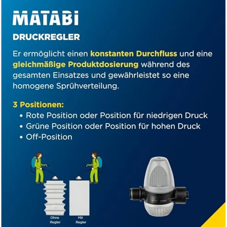 Matabi Evolution 12, Manueller Sprüher mit 12L Edelstahltank, vielseitigen Düsen und ergonomischem Design, Blau – Bild 4