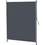 Xdovet Senkrechtmarkise mit Handkurbel, verstellbare einziehbare Balkonmarkise, Windschutz Seitenrollo 200 x 292 cm, grau