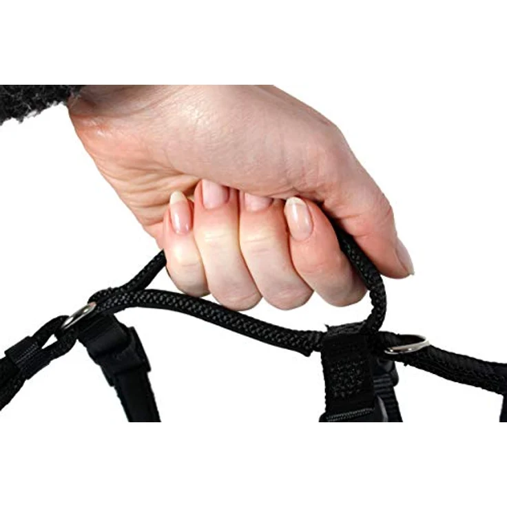 Karlie Art Sportiv Sicherheitsgeschirr, stufenlos verstellbar, Nylongurte mit Neopren, für Brustumfang 29-40 cm, schwarz – Bild 4