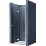 doporro Dusch-Falttür Duschtür Nischentür dusche Duschabtrennung Duschkabine Teramo26, 75x190 cm, Einscheibensicherheitsglas, Eckdusche, Klarglas, verchromtes Messing