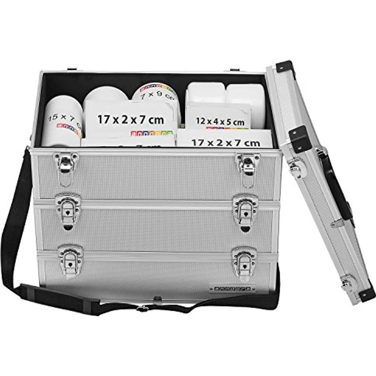 anndora Werkzeugkoffer 41 Liter Angelkoffer Etagenkoffer 3 Ebenen Silber Alu – Bild 4