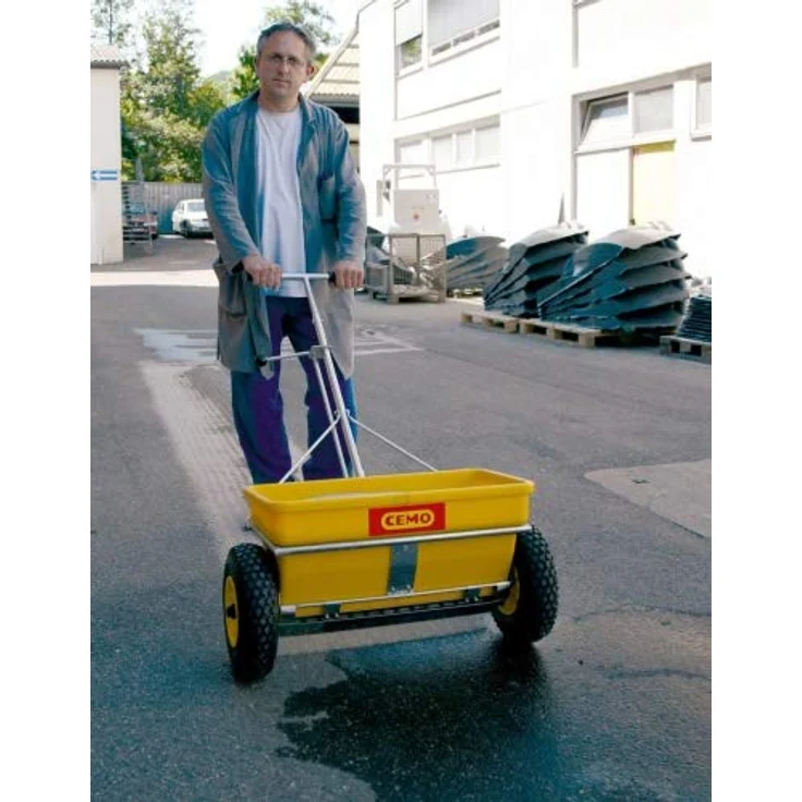 Cemo Streuwagen "KS 35-E", 35 l mit Lufträdern, klappbarem Stützfuß und längenverstellbarer Schubstange – Bild 6