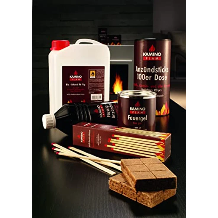 Kamino-Flam Anzündsticks - 120 Anzünder in handlichen Dose - Feuersticks brennen 5-6 Minuten - Anzündscheit für Grill - Kamin - Ofen - Anzündbrikettsticks geruchlos & ökologisch - Kaminanzünder – Bild 6