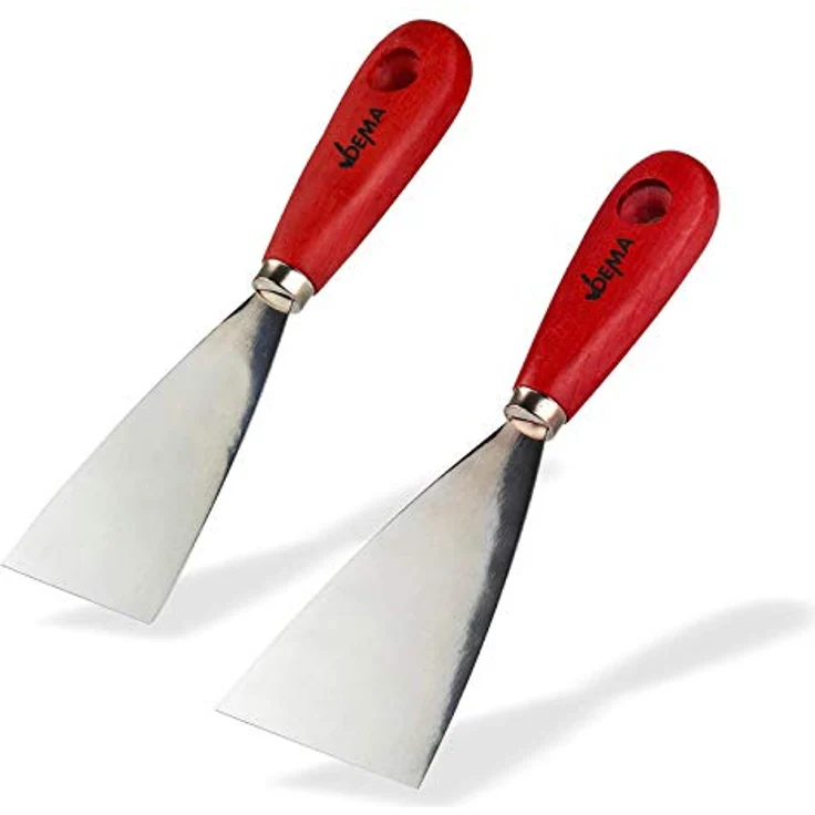 DEMA Maurer und Fliesenleger Set 7-teilig, inklusive Kelle, Spachtel und Gipsbecher aus hochwertigem Carbonstahl, ergonomische Holzgriffe, für Gips- und Putzarbeiten – Bild 2