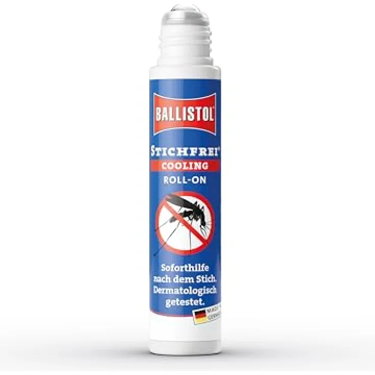 Ballistol Stichfrei Cooling Roll-On 10ml, Insektenstichheiler mit natürlicher Pflege und sofortiger Kühlung für empfindliche Haut