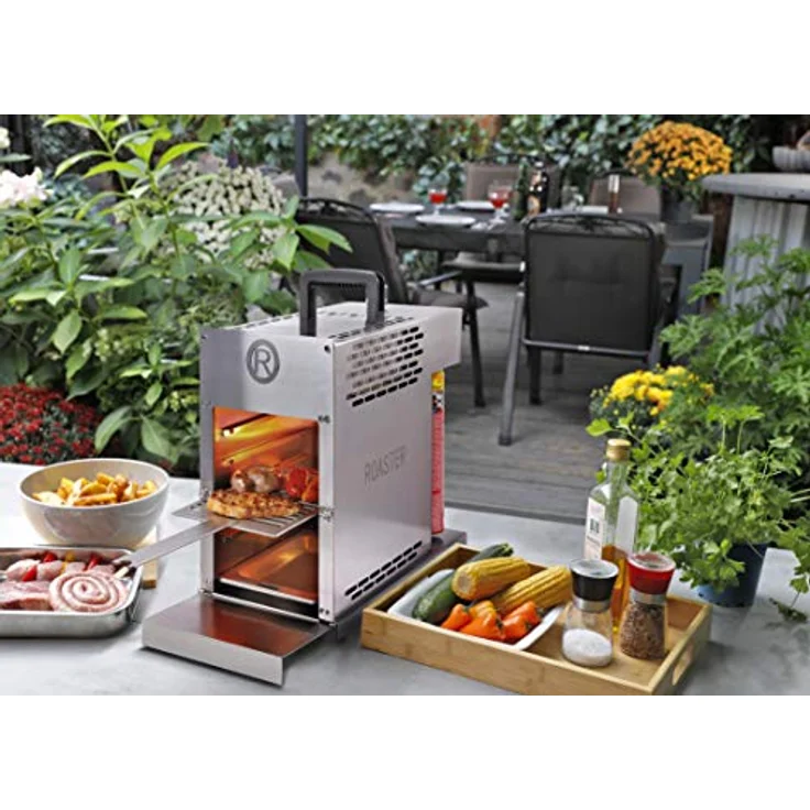 ROTHENBERGER Industrial THERMO ROASTER TO GO, Gasgrill mit 3 x Multigas-Kartuschen und patentierter Front-Thermo-Klappe für Sousvide-Garen – Bild 3