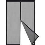 Sekey Magnet Fliegengitter Tür ohne Bohren Katzensicher, Türvorhang Balkon Magnetvorhang, Insektenschutz Fliegenschutz mit Verbreitertem Klebeband 130x220cm, Schwarz