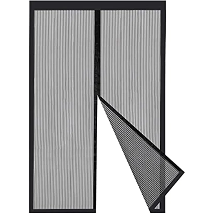 Sekey Magnet Fliegengitter Tür ohne Bohren Katzensicher, Türvorhang Balkon Magnetvorhang, Insektenschutz Fliegenschutz mit Verbreitertem Klebeband 130x220cm, Schwarz – Bild 1