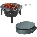 HOOZ Camping Portable Holzkohlegrills, Koffergrill Klappgrill ideal für Picknick BBQ und Schaschlik, Tragbarer Mini Faltgrill für Spontane Grillabenteuer (Ø 32 cm) - Preisvergleich