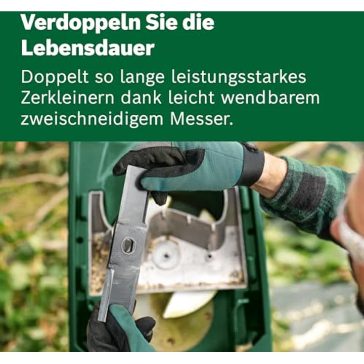 Bosch Häcksler AXT Rapid 2000 - im Karton, Schnittgeschwindigkeit 3650 U/min, Schneidekapazität 35 mm – Bild 4