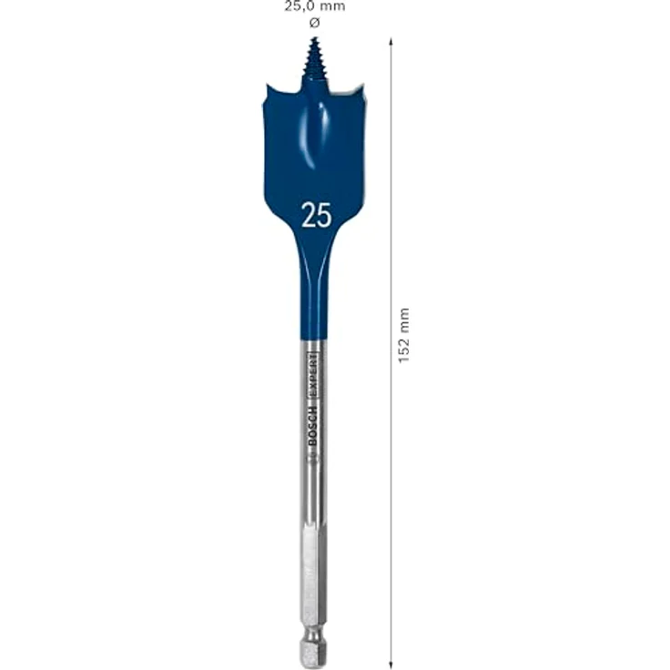 Bosch Expert Self Cut Speed Spade Bit, 25mm x 152mm, HEX Shank, schnelles Bohren für Weichholz, 1 Pc – Bild 3